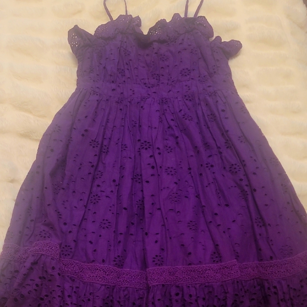Ralph Lauren Purple Eyelet Kids Dress